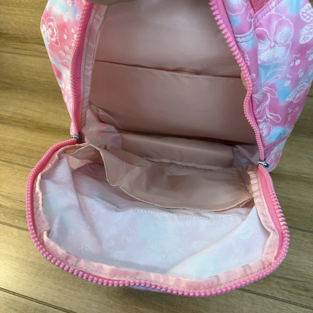 Kipling Backpack Pink Color Print Laptop Bookbag School Large NEW Seoul